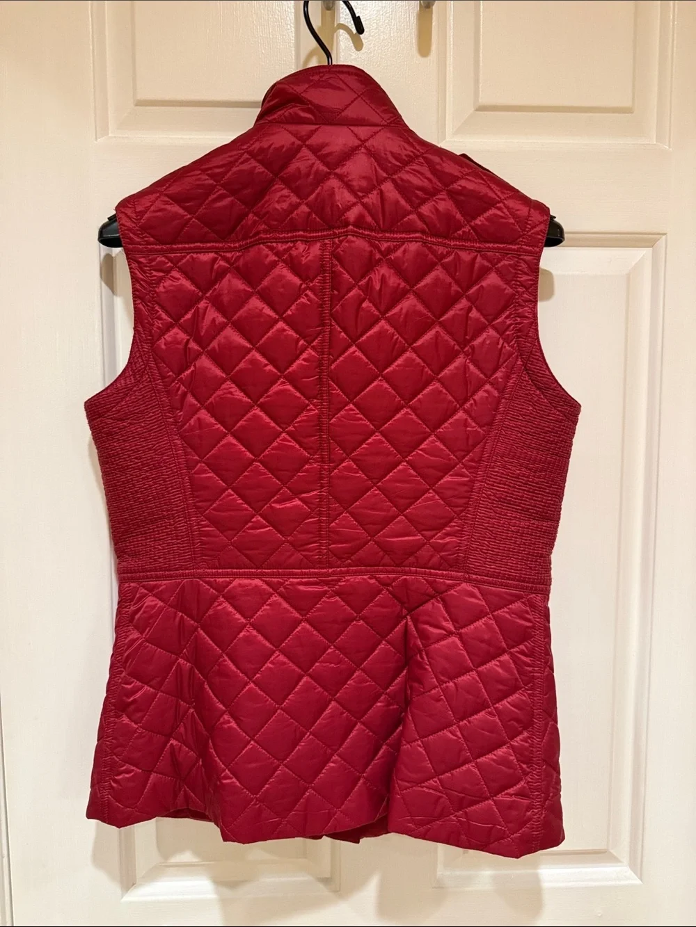 Burberry Quilted Crimson Red Sleeveless Zip Vest
